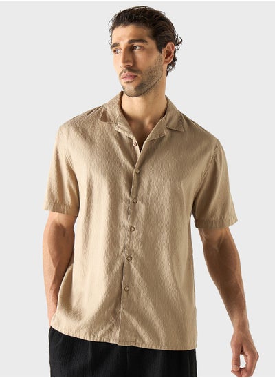 Buy Textured Regular Fit Shirt in UAE