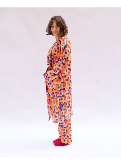 Buy Orange Pixels Floppy Robe in Egypt