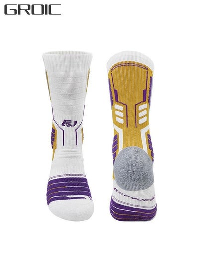 اشتري Elite Basketball Socks, Athletic Socks with 3D Ankle Protection, Football & Running Socks, Compression Cushion Sport Socks Unisex في السعودية