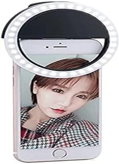 Buy Selfie LED flash to increase the lighting for mobile when photographing the selfie front camera - black color in Egypt