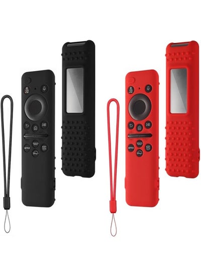 Buy Case for Samsung Remote Control 2023, Compatible with TM2360E / TM2361E BN59 01432A / 01432J Anti Slip Smart TV Solar Cell Remote Shockproof Silicone Protective Cover (Red + Black) in Saudi Arabia