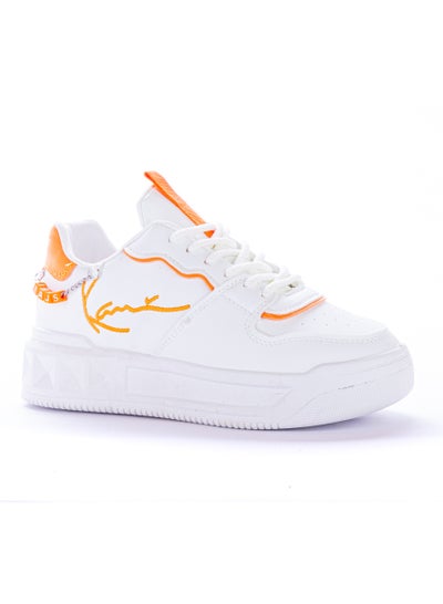 Buy Gorgeous Lace-up Leather Sneakers - Orange White - KO-78 in Egypt