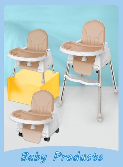 Buy Adjustable Baby High Chair Multi-Functional Baby Portable Folding Dining Chair Children'S Dining Chair With Feeding Tray Convertible Baby High Chairs for Babies and Toddlers in Saudi Arabia