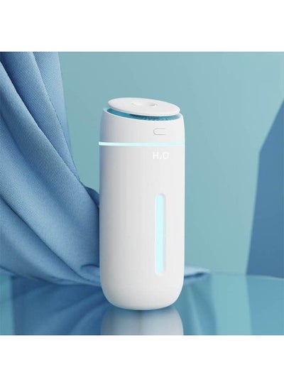 اشتري Mist Humidifier, 400ml Mini Portable Humidifier with LED Night Light and 2 Mist Mode, Personal Desktop Humidifier for Home Office Nursery, Car Humidifier, Super Quiet White في السعودية