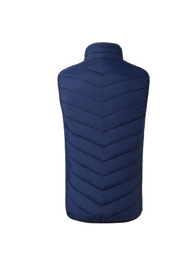 Buy 2021 vest mens cotton-padded jacket intelligent Three-gear temperature-regulating electric horse clip constant temperature warm cotton vest carbon fiber heating clothing Sapphire Blue in UAE