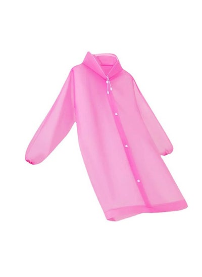 Buy Portable Rain Coat Raincoat Ponchos 100 percent Waterproof Emergency Rain Ponchos for Women and Men Adults Premium Quality 50 percent Thicker with Hood for Concerts Amusement Parks Camping Pink in Saudi Arabia