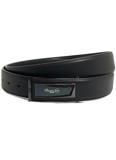 اشتري Classic Milano Men’s Leather Belt for men Fashion Belt Ratchet Dress Belts for men with Profile Plate Buckle for Men's Belt Enclosed in an Elegant Gift Box (Black) by Milano Leather في الامارات