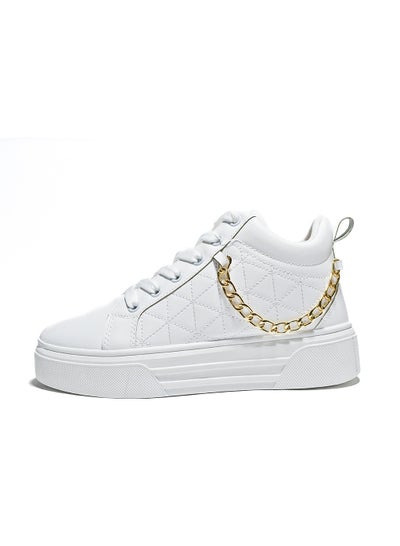 Buy High Top Lace-Up White Sneakers in Egypt