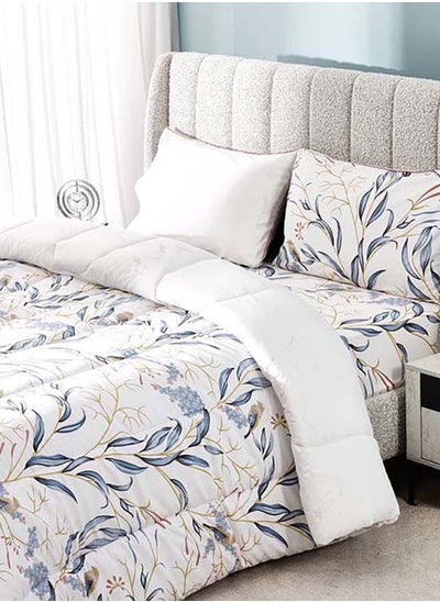 اشتري Wren Queen-Sized Comforter Set, Purple & White - 230x220 cm في الامارات