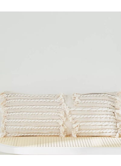 Buy Rope Embroidered Filled Cushion 30x70 cm in Saudi Arabia