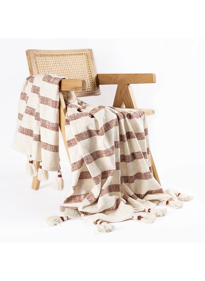 Buy Coast Throw, Red & Off-White - 130x150 cm in UAE