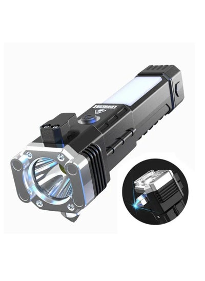 Buy Multifunctional Waterproof Flashlight Outdoor Rechargeable Three Speed Dimming With Safety Hammer in Saudi Arabia