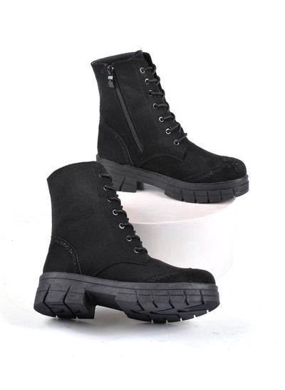 اشتري Boot  Mid Heel Suede E-94 - Black في مصر