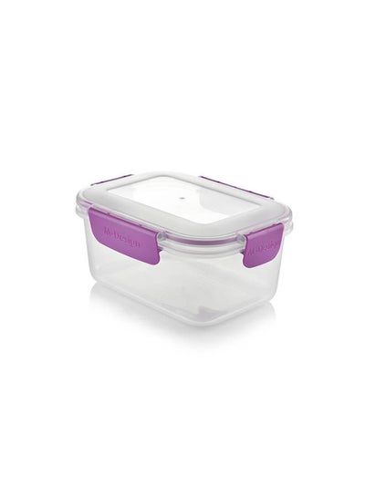 Buy 1.1L Food Container Clear with Purple Clips in Egypt