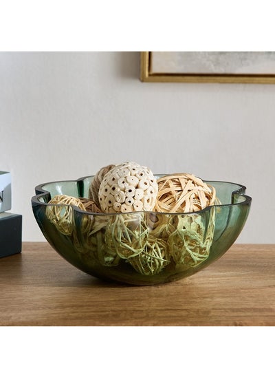 Buy Lemont Flower Shape Deco Glass Bowl 22 x 22 x 7.5 cm in Saudi Arabia