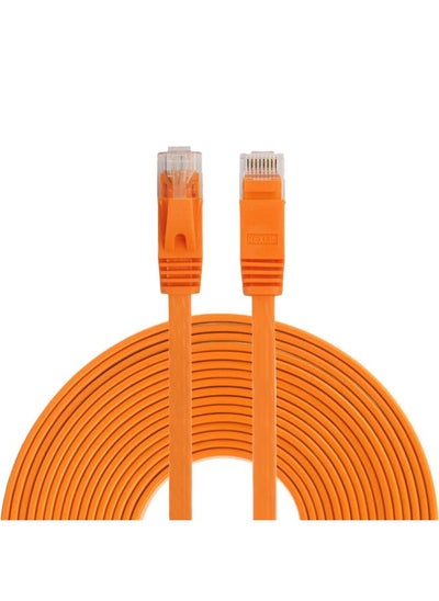 Buy 10m CAT6 Ultra-thin Flat Ethernet Network LAN Cable, Patch Lead RJ45 (Orange) in Saudi Arabia