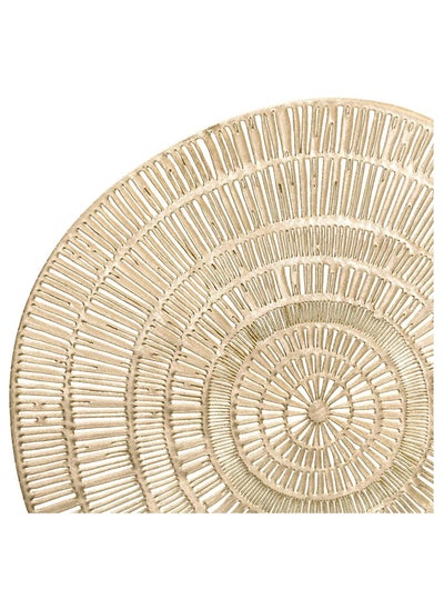 اشتري Gold Round Placemats Metallic Pressed Vinyl Dining Table Mats Farmhouse Kitchen Hollow Out Wood Pattern 15inch Table Setting Fall Spring Decoration Gold Centerpiece في الامارات