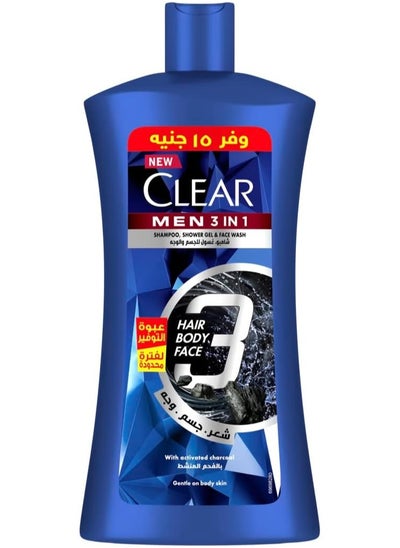 Buy Clear Men 3 In 1 For Hair Body & Face 900Ml in Egypt