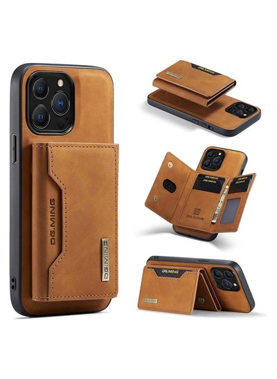 Buy Wallet Case Compatible with iPhone 13 Pro Max DG-MING Premium Leather Phone Case Back Cover Magnetic Detachable with Trifold Wallet Card Holder Pocket for iPhone 13 Pro Max (Brown) in UAE