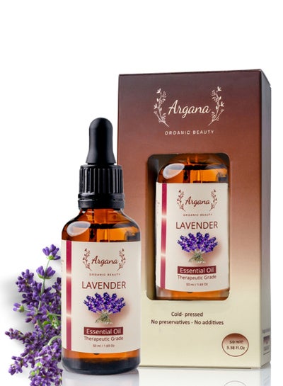 Buy Lavender Essential Oil  100% Pure Organic & Natural Undiluted Oil For Hair Thickness Healthy Skin & Face Premium Therapeutic Grade Perfect for Aromatherapy and Relaxation 50 ml in UAE