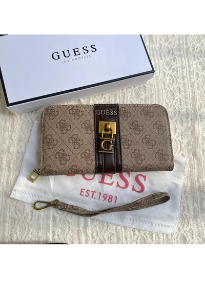 Buy Dagan G Logo Fashion Long Wallet ID Bag Medium Long Wallet Hand Brown Print in Saudi Arabia