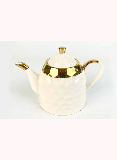 Buy Altin Tea Pot 900ml- White & Gold in UAE