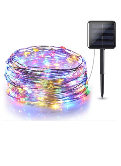 Buy Solar Powered Fairy String Lights 10Mtr 100 LEDs Strip for Christmas EID Ramadan Diwali Wedding Birthday Party Home Decoration Waterproof with 8 Modes Changing Button at Solar Panel Multicolor in UAE