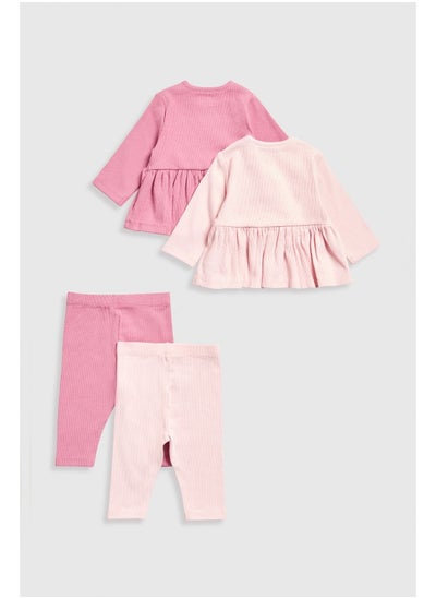 Buy Pink Tops and Leggings 4-Piece Set in UAE