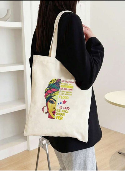 Buy shopping women canvas zipper tote bag in Egypt