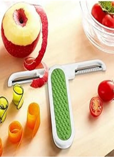 Buy Plastic with Stainless Steel Slicer 2 in 1 Folding Peeler Multi-Function Fruit Vegetable Grater Kitchen Tools(10 x 4 x 2 cm, Assorted Color) in Egypt