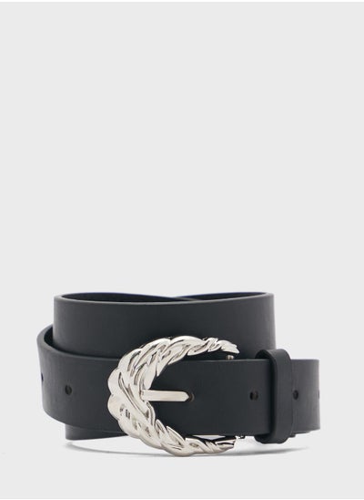 Buy Textured Silver Buckle Belt in Saudi Arabia