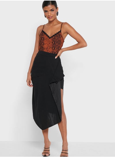 Buy Ruffle Hem Bodycon Skirt in Saudi Arabia