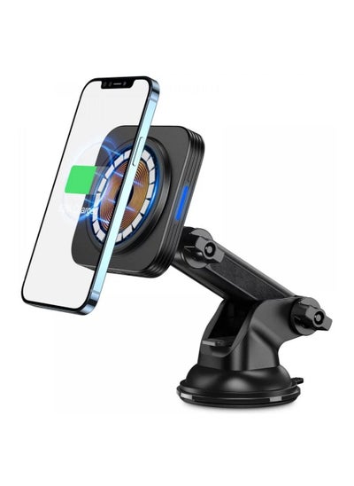 Buy Esr Halo Lock Dashboard Magnetic Wireless Charger Compatible with Mag Safe Car Charger Windshield Car Mount Compatible with Iphone 14-13 & 12 Series Black in UAE