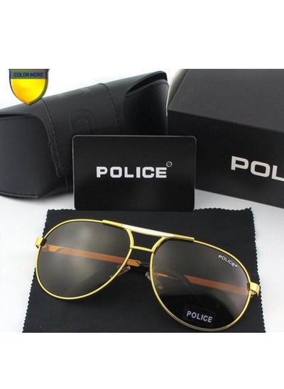 Buy Pilot Polarized Lens Sunglasses Tea Lenses with Gold Frames in Saudi Arabia