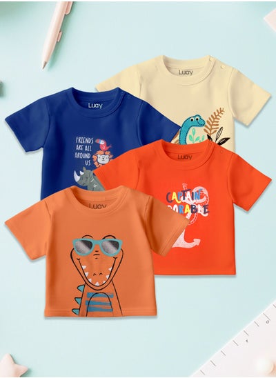 Buy LUAY 100% Organic Cotton T-Shirts for Boys & Girls Festive Short Sleeve Styles in Vibrant Colors and Patterns for Kids and Toddlers_Regular Fit in UAE