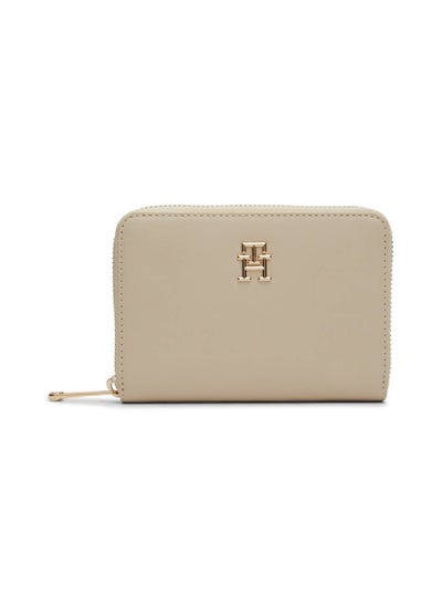 Buy Women's Chic Th Monogram Medium Zip-Around Wallet - Faux Leather, Beige in Saudi Arabia