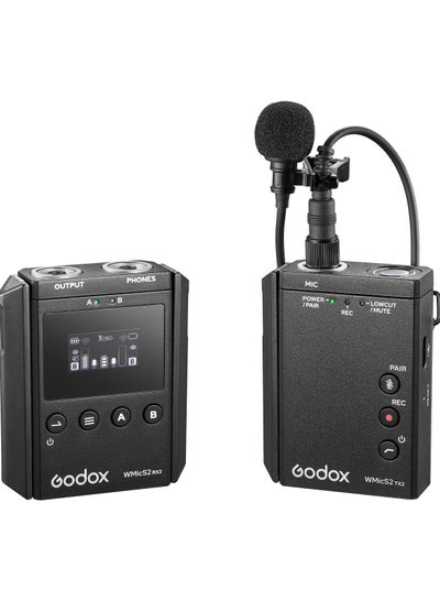 Buy Godox WMicS2 UHF Compact Wireless Microphone System for Cameras & Smartphones with 3.5mm (514 to 596 MHz) in Egypt