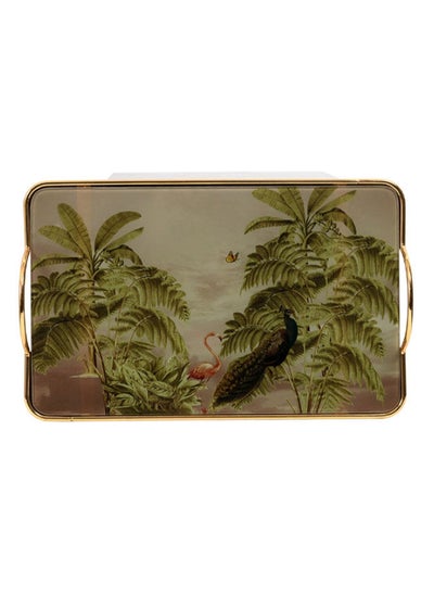 اشتري Oasis Tray, Green/Gold - 40x5 cm في الامارات