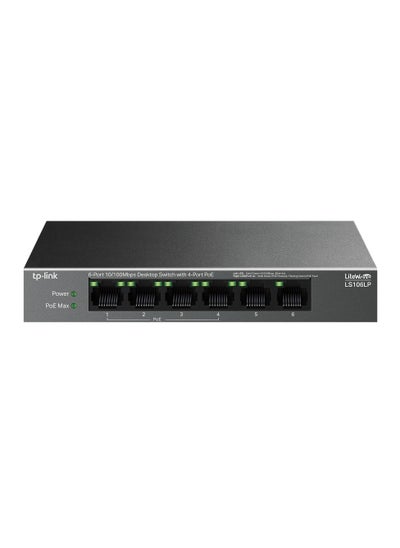 Buy TP-Link LS106LP 6-Port 10/100Mbps Desktop Switch with 4-Port PoE, 41 W PoE Budget, Up to 250 m PoE Transmission, PoE Auto Recovery, Plug and Play, Ideal for IP Surveillance & Network Security in UAE