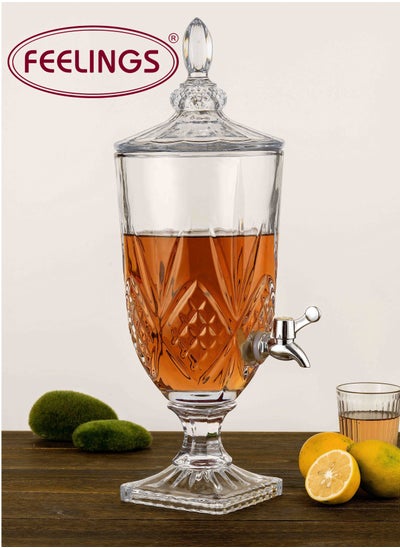 Buy Crystal Glass Beverage Dispenser 3 Ltr Quartz in UAE