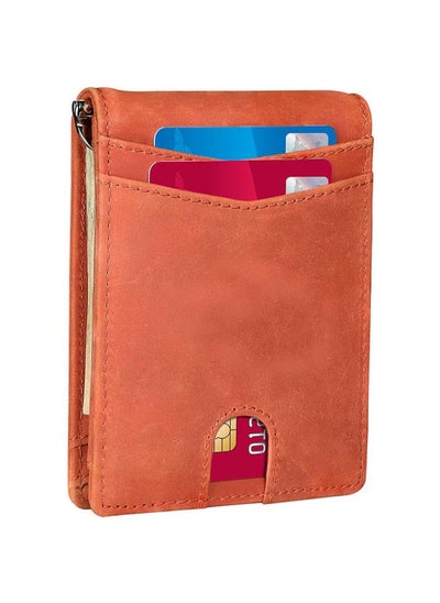 Buy New Portable Men's Leather Wallet Short Card Holder High-grade First Layer Cowhide Wallet Beauty Wallet in Saudi Arabia