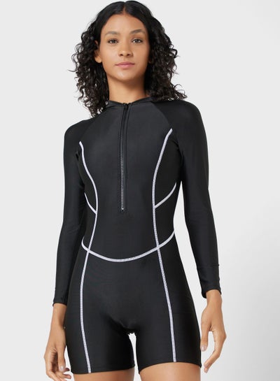 Buy Contrast Seam Detail Swimsuit in Saudi Arabia