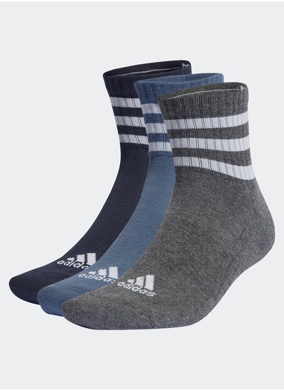 Buy 3-Stripes Cushioned Sportswear Low-Cut Socks 3 Pairs in Egypt