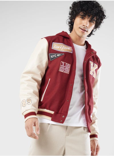 Buy Retro Patch Block College Jacket in UAE