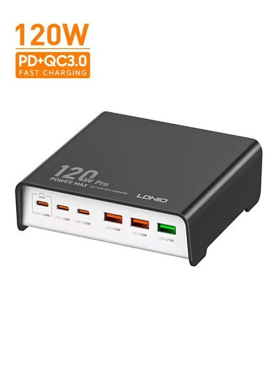 Buy 120w 6 Port USB C Charging Station Multiple Port Type C Fast Desktop Charger For iPhone Tablet Macbook Laptop in UAE