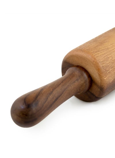 Buy Classic Wooden Revolving Rolling Pin 23cm -  Acacia Wood in UAE