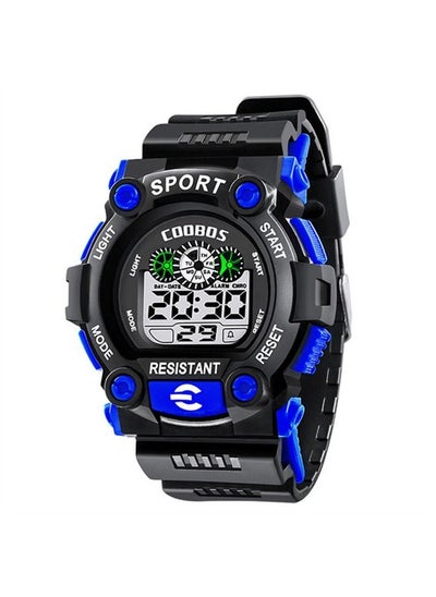 اشتري Kids Water Resistant Rubber Digital Watch Black/Blue في الامارات