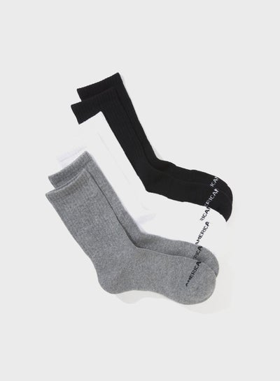 Buy 3 Pack Logo Crew Socks in UAE