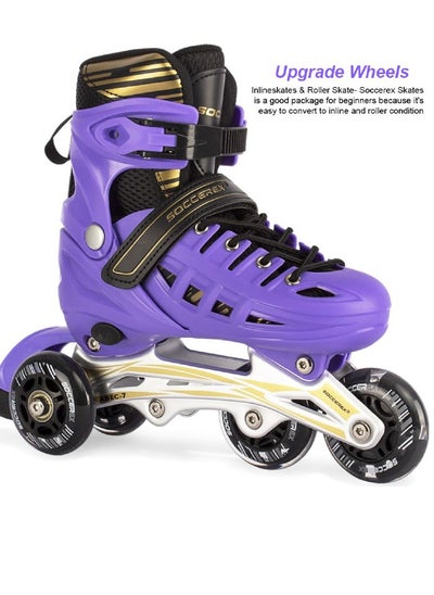 Buy Inline and Roller Skates Shoes for Kids Youth full Set With Helmet and Protection in UAE