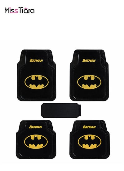 Buy 5-Piece Latex Universal Fit Car Mat Set with Batman Theme Pattern in UAE